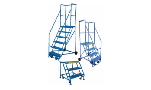 Rolling warehouse ladders