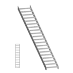 Straight run industrial stairway