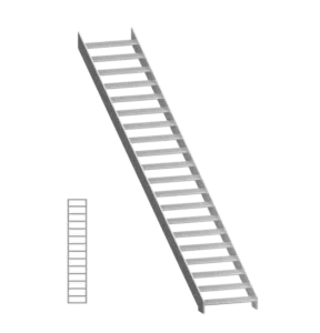 Straight run industrial stairway