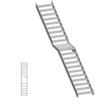 Two straight run industrial stairway